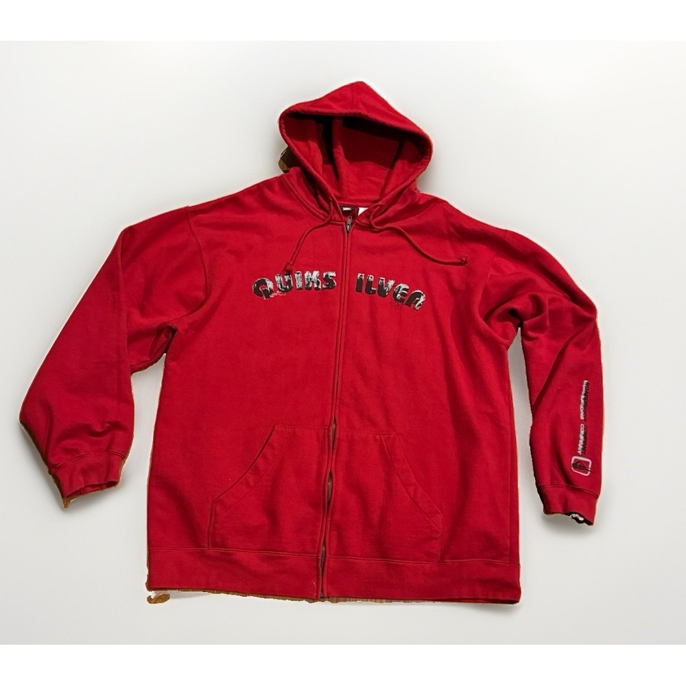 Vintage Quiksilver Boardriding Hoodie 2XL Full Zip Surf Skate 90s Y2K Rare